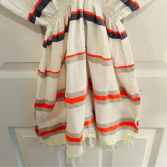 Lemlem V neck White and Multicolor Striped Swim Coverup - Picture 8 of 10